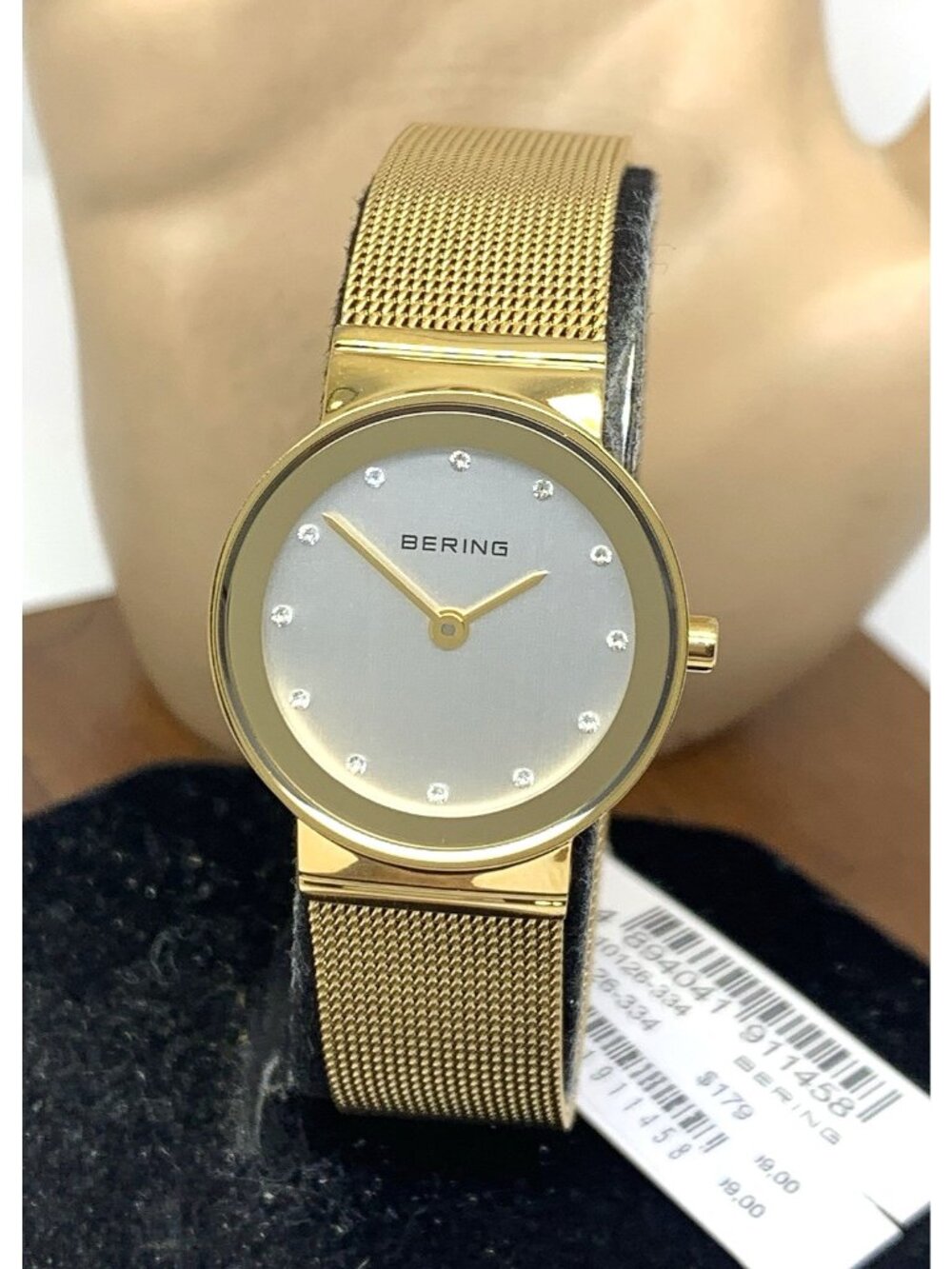 Bering Women's Watch 10126-334 Quartz Silver Dial Gold Tone Stainless Steel 25mm